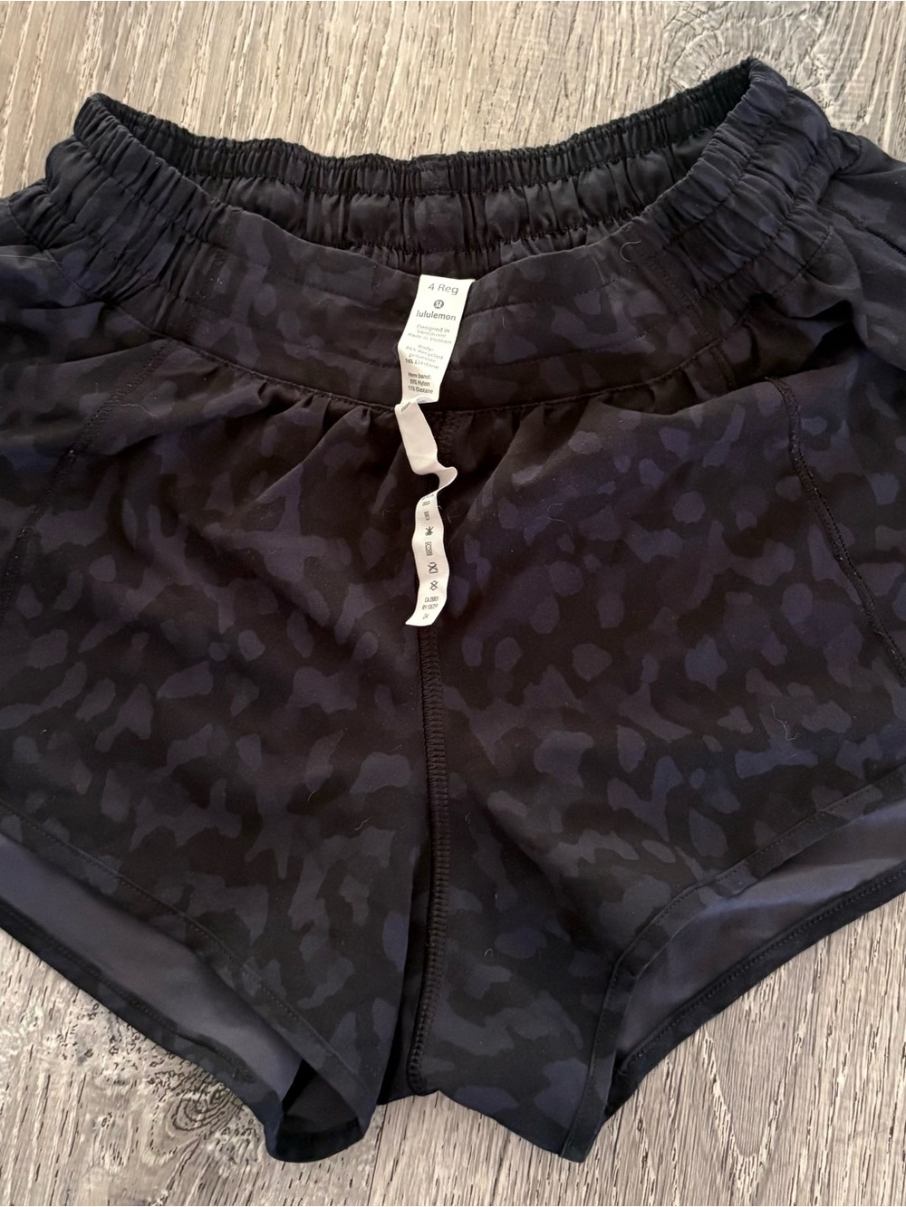 lululemon athletica Black Camouflage-Print Athletic Shorts